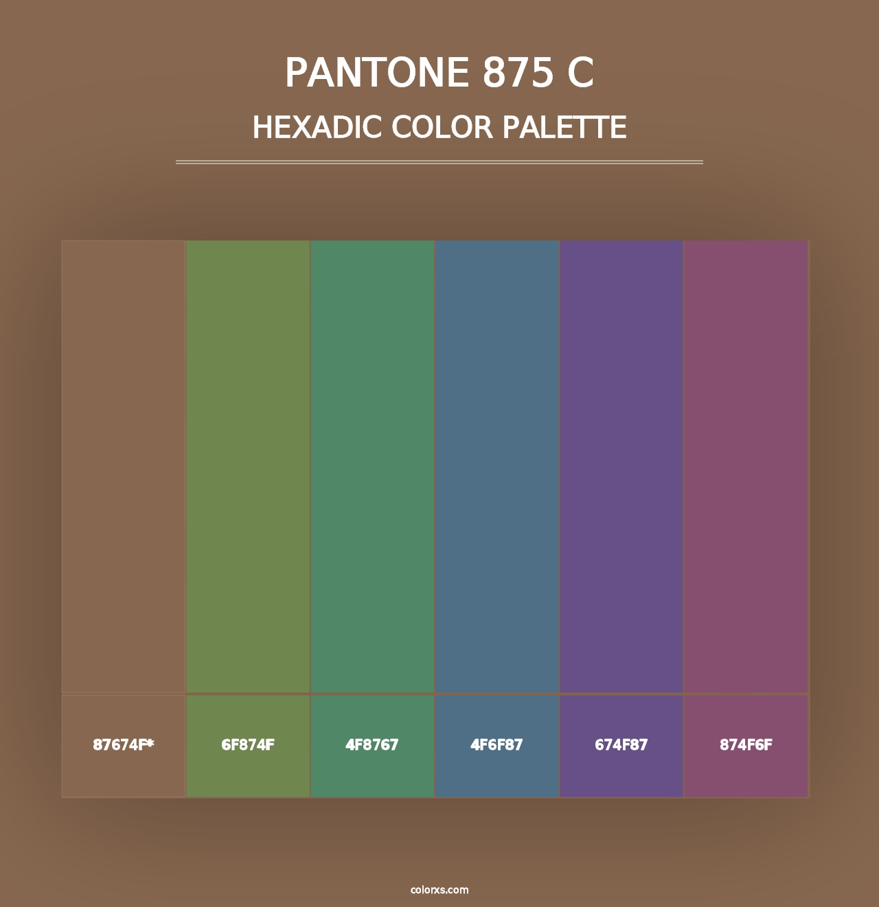 PANTONE 875 C - Hexadic Color Palette