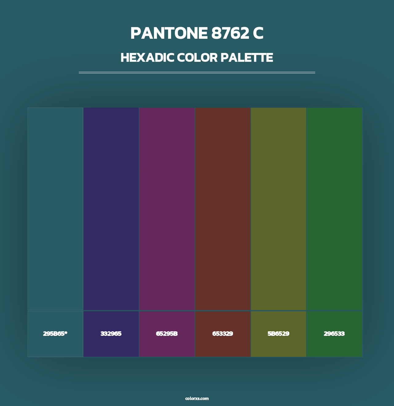 PANTONE 8762 C - Hexadic Color Palette