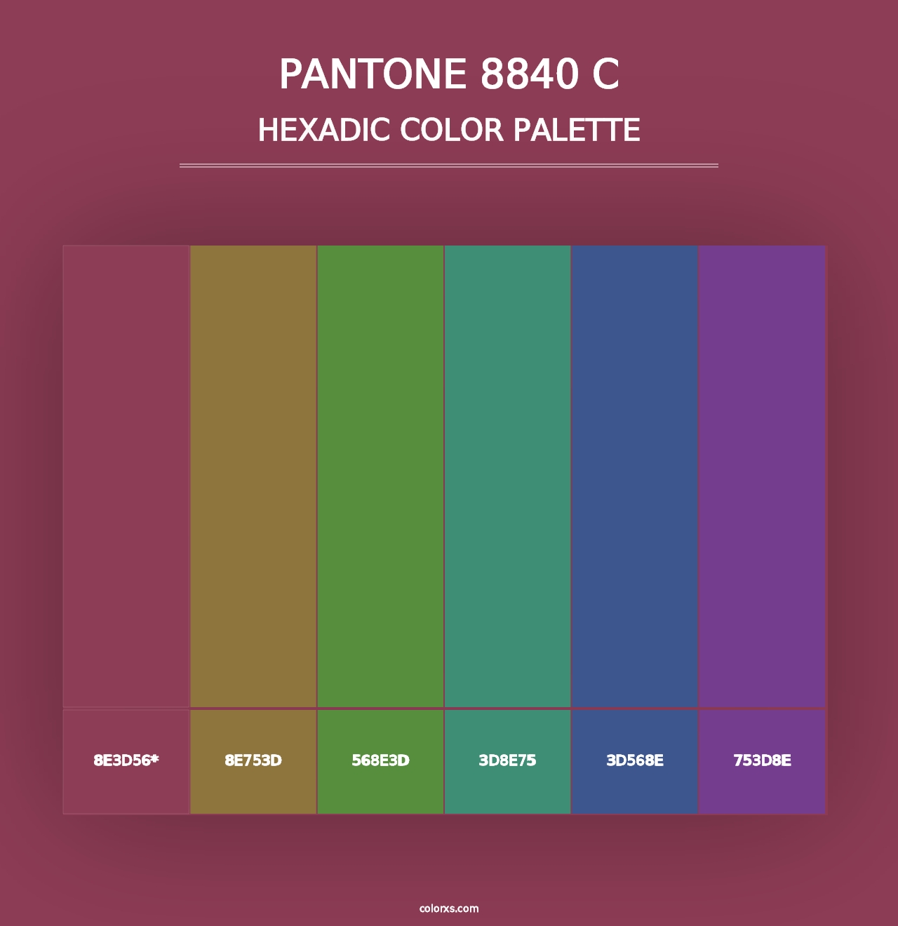 PANTONE 8840 C - Hexadic Color Palette