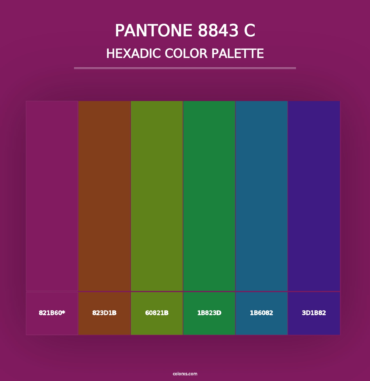 PANTONE 8843 C - Hexadic Color Palette