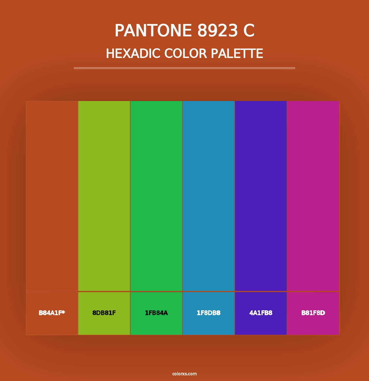 PANTONE 8923 C - Hexadic Color Palette