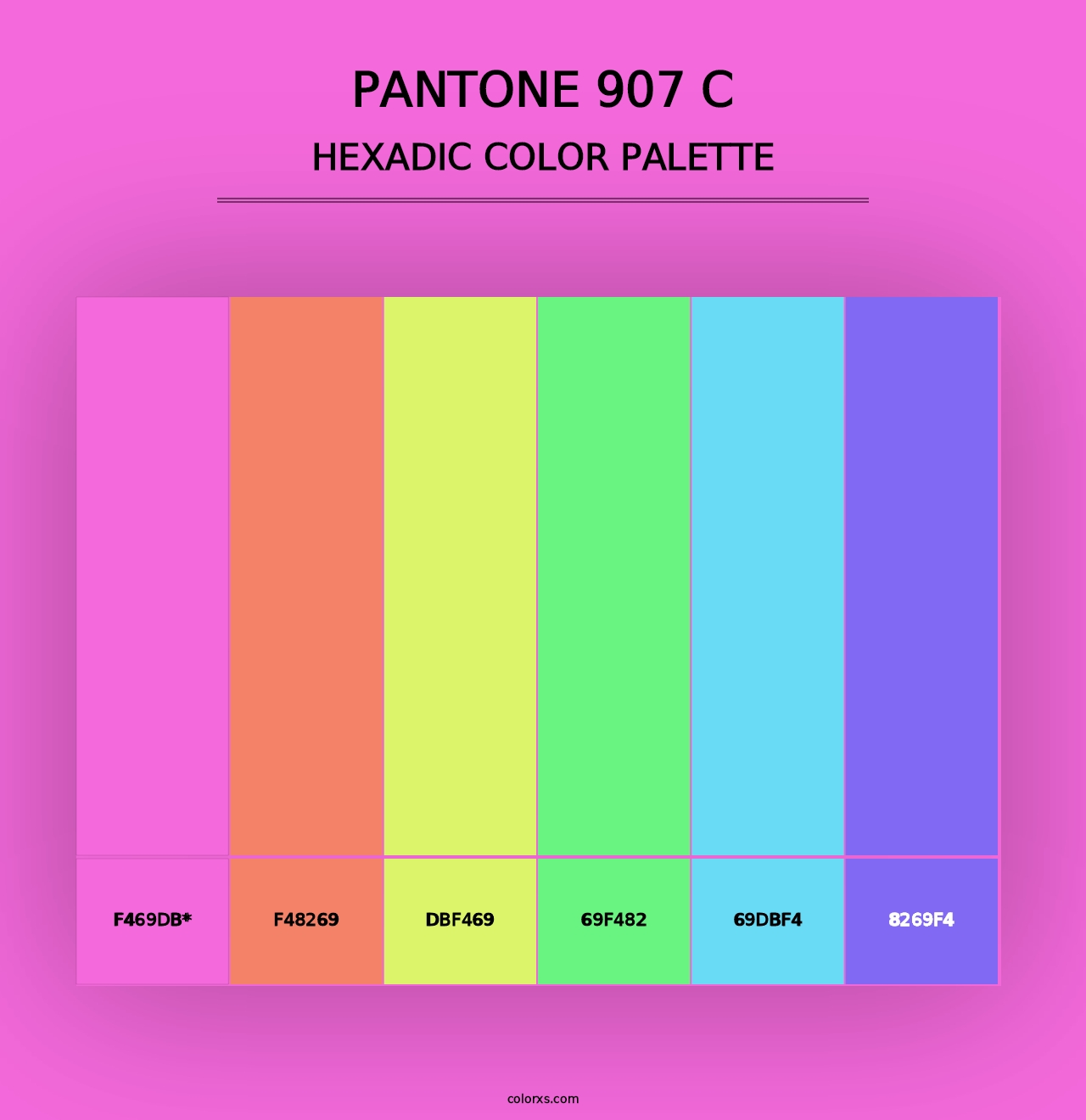 PANTONE 907 C - Hexadic Color Palette