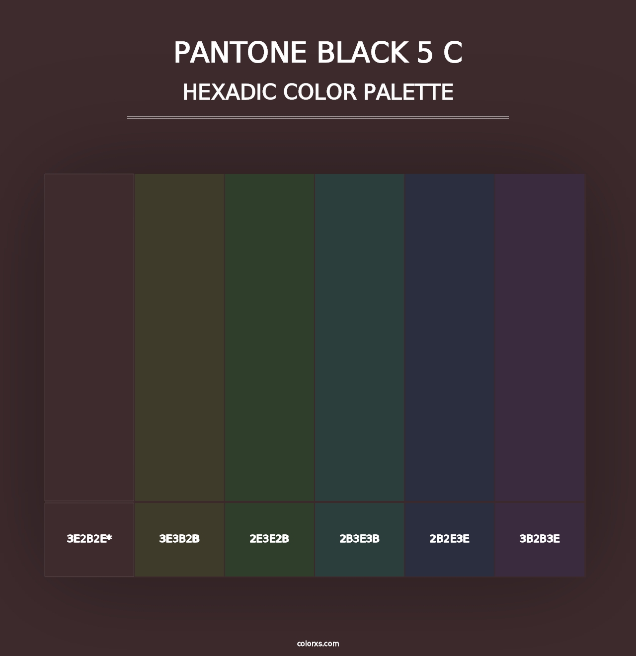 PANTONE Black 5 C - Hexadic Color Palette