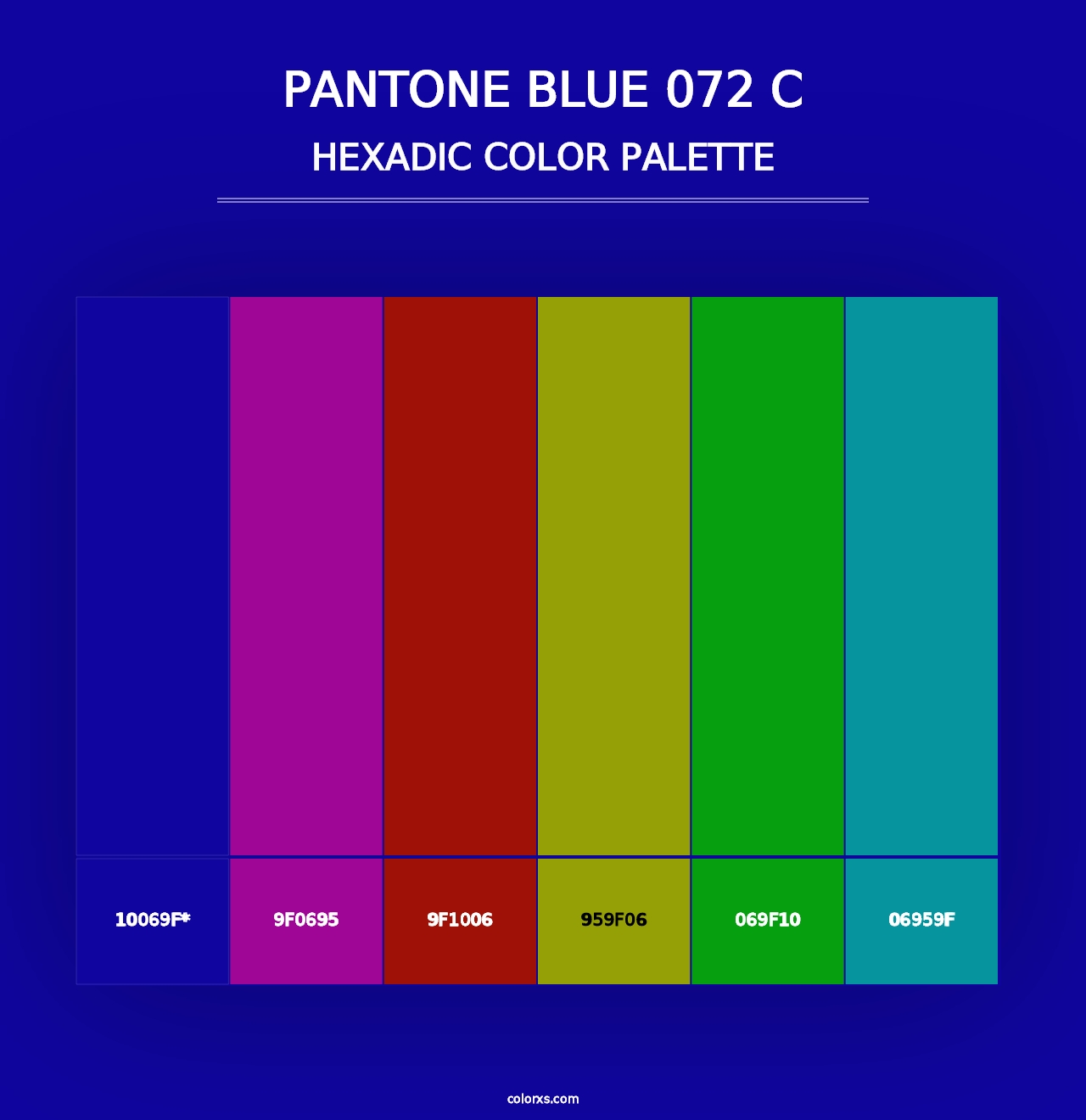 PANTONE Blue 072 C - Hexadic Color Palette