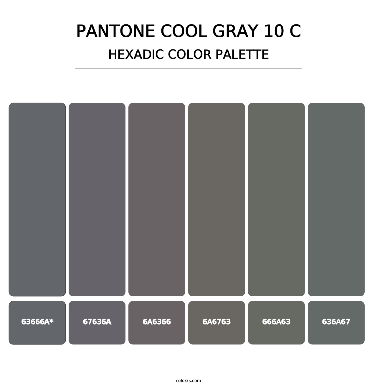 PANTONE Cool Gray 10 C - Hexadic Color Palette