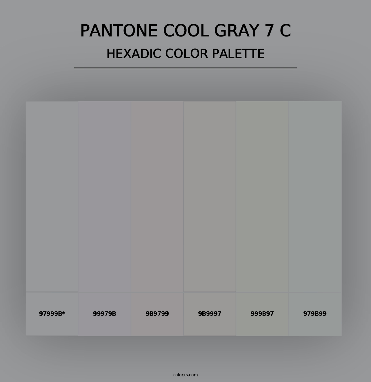 PANTONE Cool Gray 7 C - Hexadic Color Palette