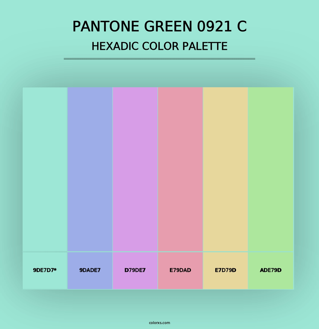 PANTONE Green 0921 C - Hexadic Color Palette