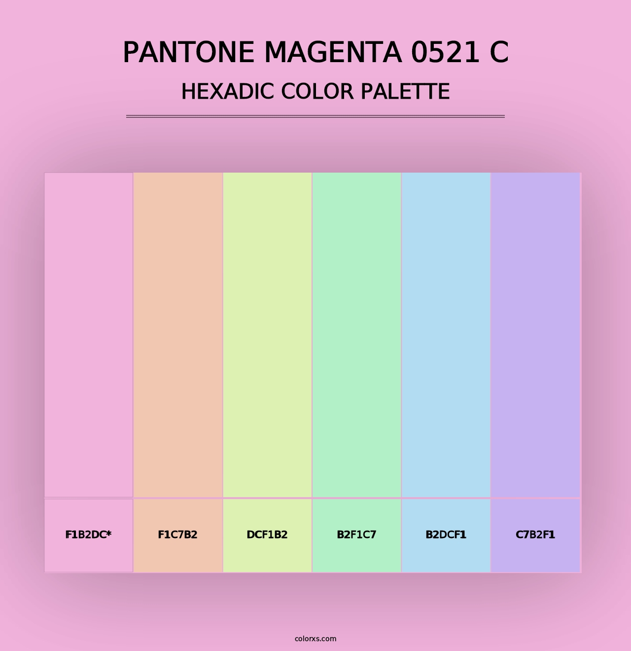 PANTONE Magenta 0521 C - Hexadic Color Palette