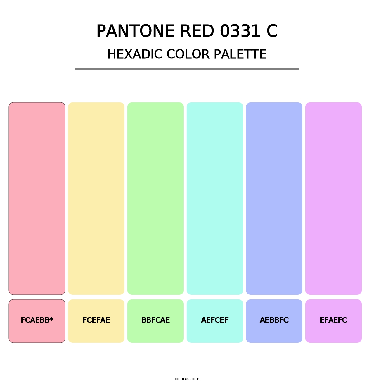PANTONE Red 0331 C - Hexadic Color Palette