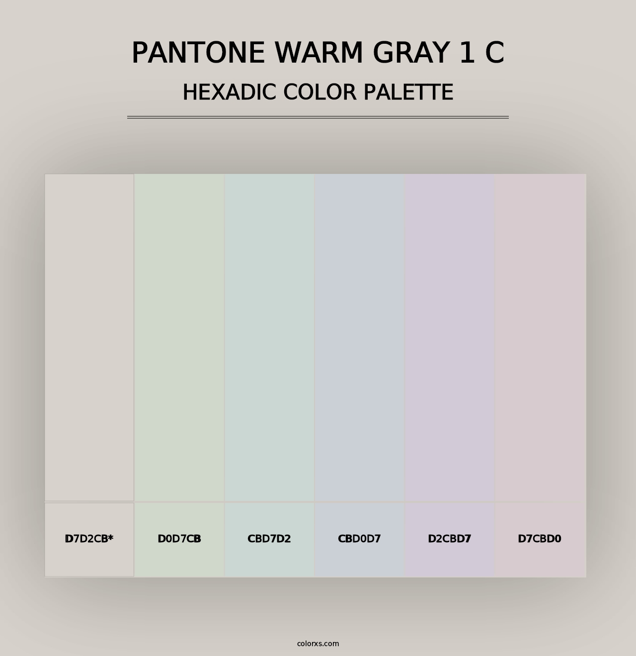 PANTONE Warm Gray 1 C - Hexadic Color Palette