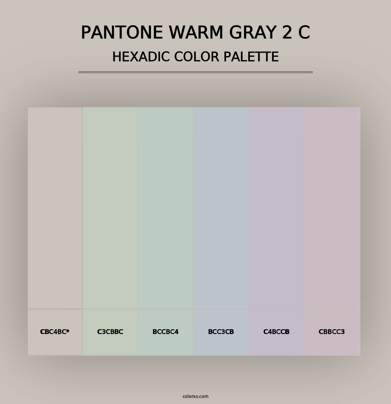 PANTONE Warm Gray 2 C - Hexadic Color Palette