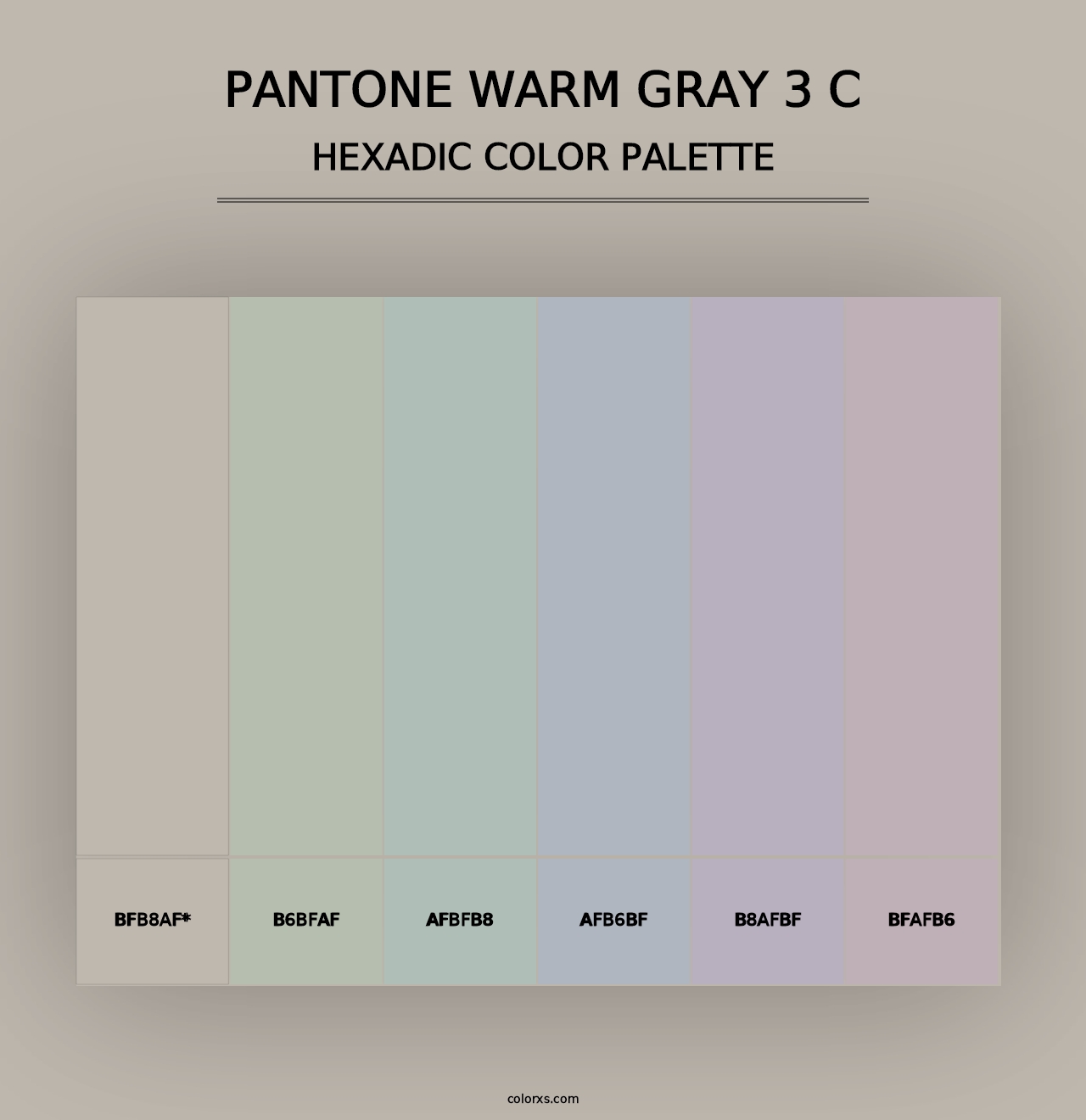 PANTONE Warm Gray 3 C - Hexadic Color Palette