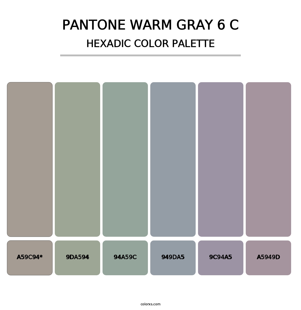 PANTONE Warm Gray 6 C - Hexadic Color Palette