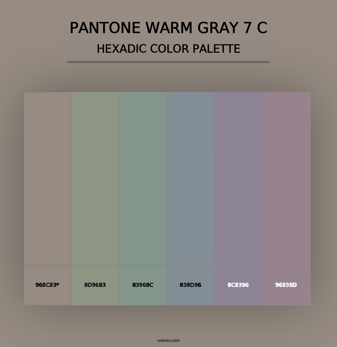 PANTONE Warm Gray 7 C - Hexadic Color Palette