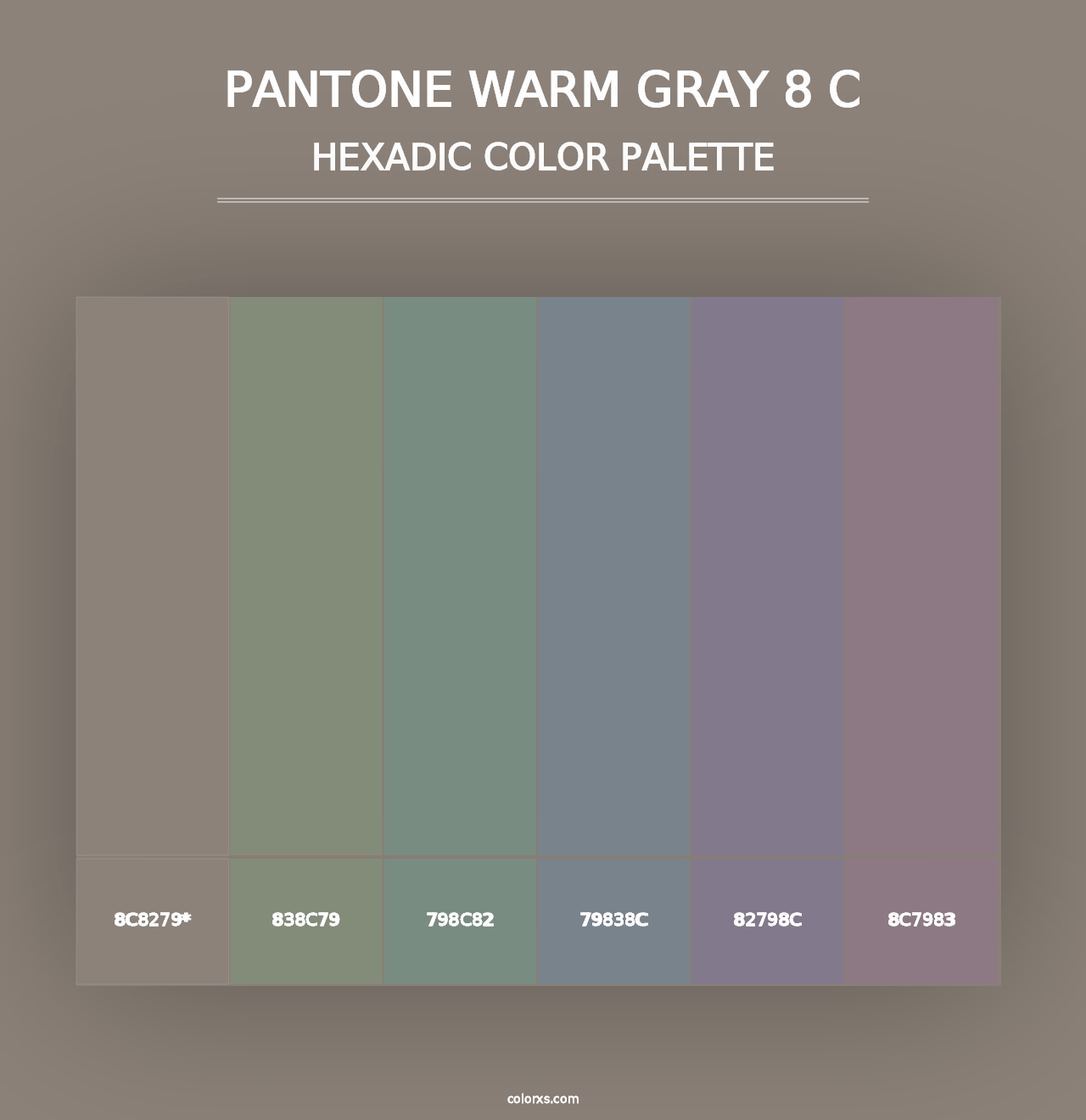 PANTONE Warm Gray 8 C - Hexadic Color Palette