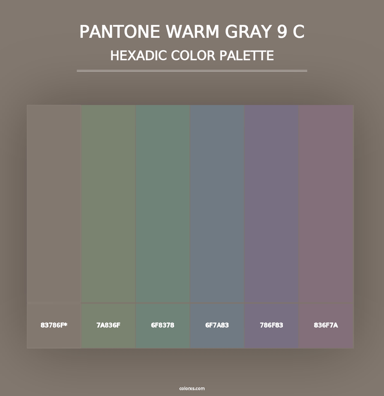 PANTONE Warm Gray 9 C - Hexadic Color Palette