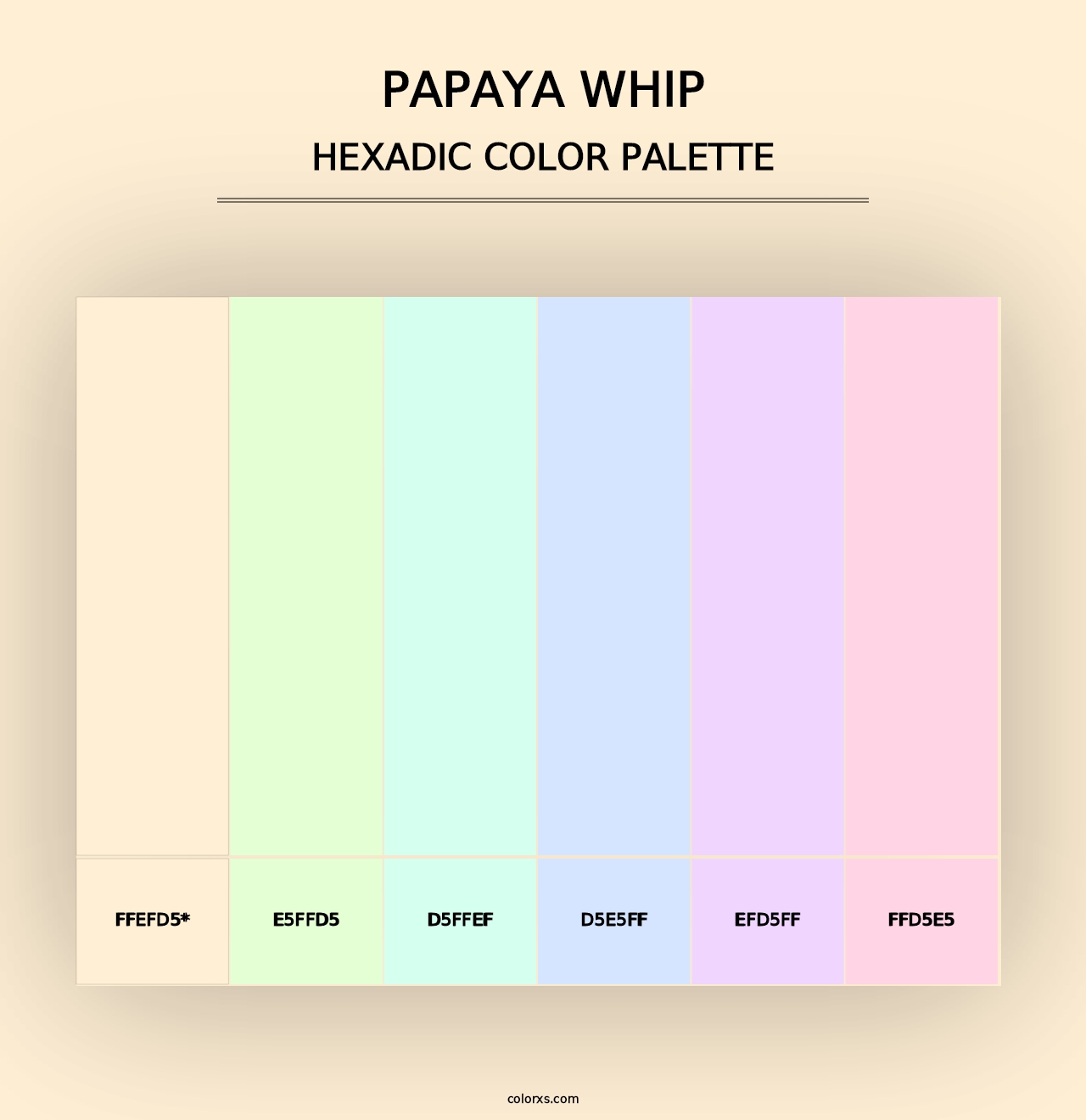 Papaya Whip - Hexadic Color Palette