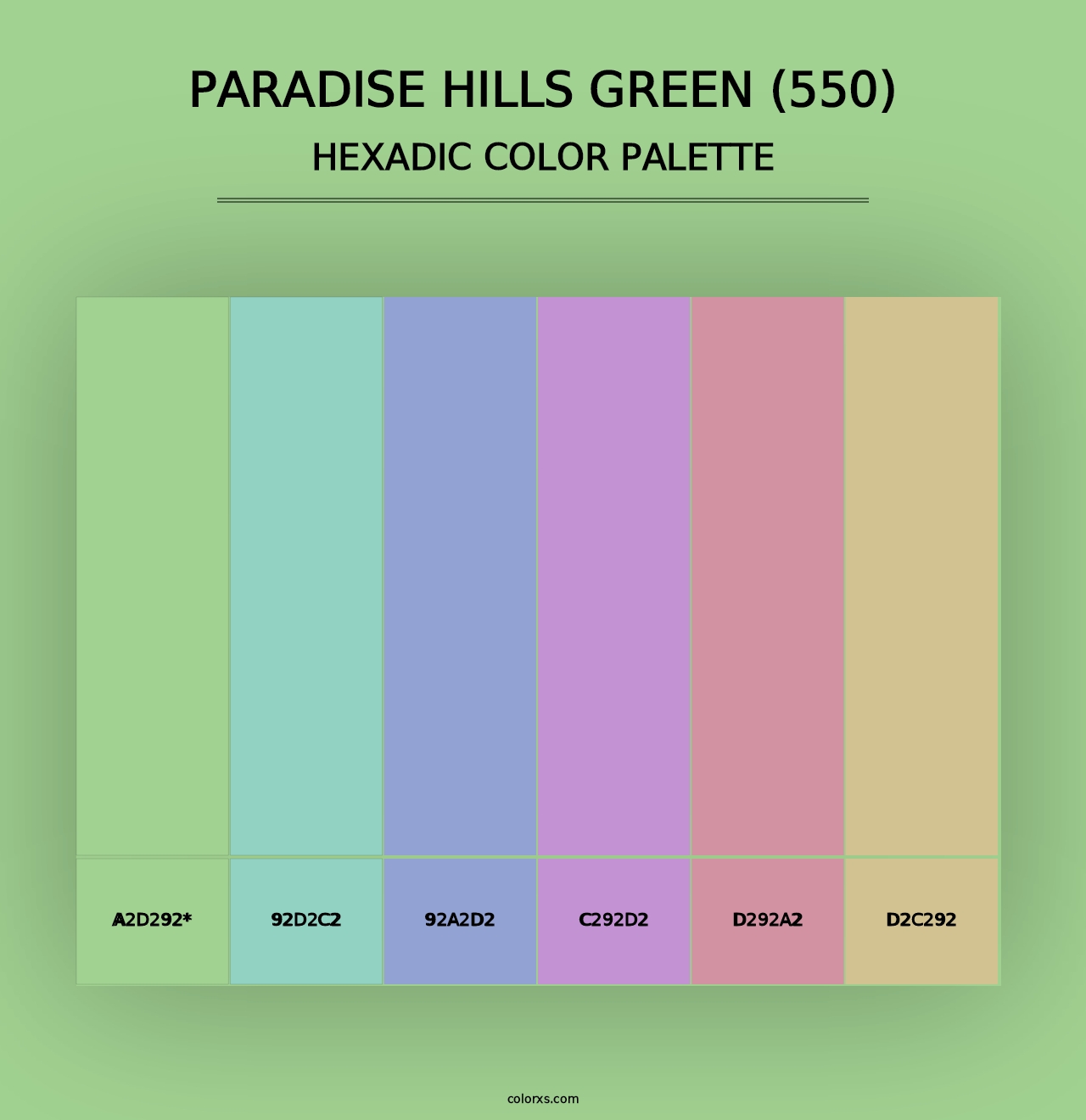 Paradise Hills Green (550) - Hexadic Color Palette