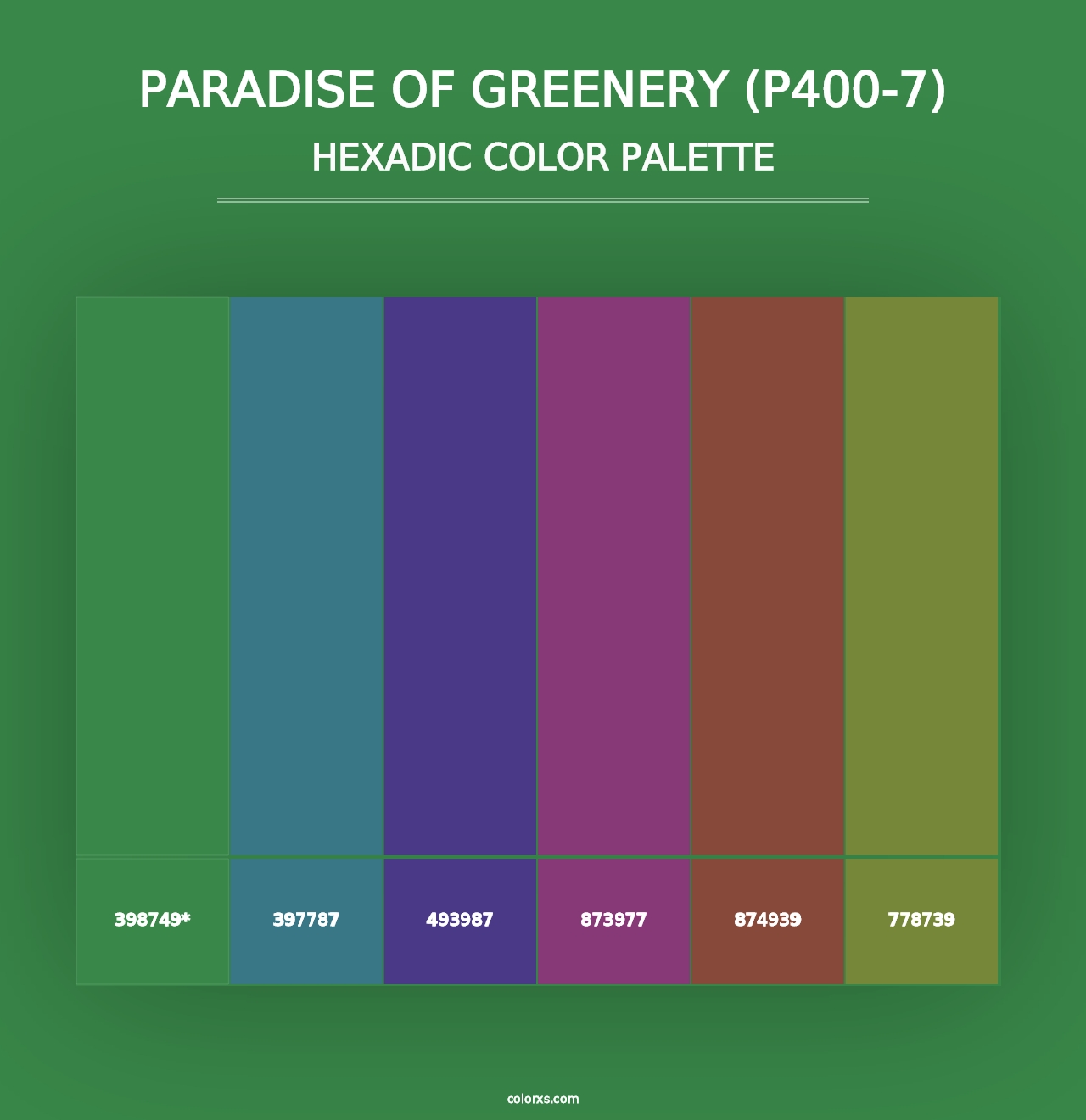 Paradise Of Greenery (P400-7) - Hexadic Color Palette