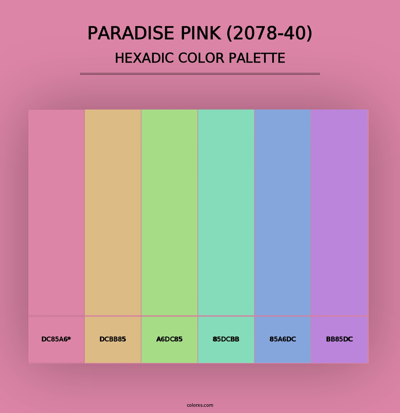 Paradise Pink (2078-40) - Hexadic Color Palette