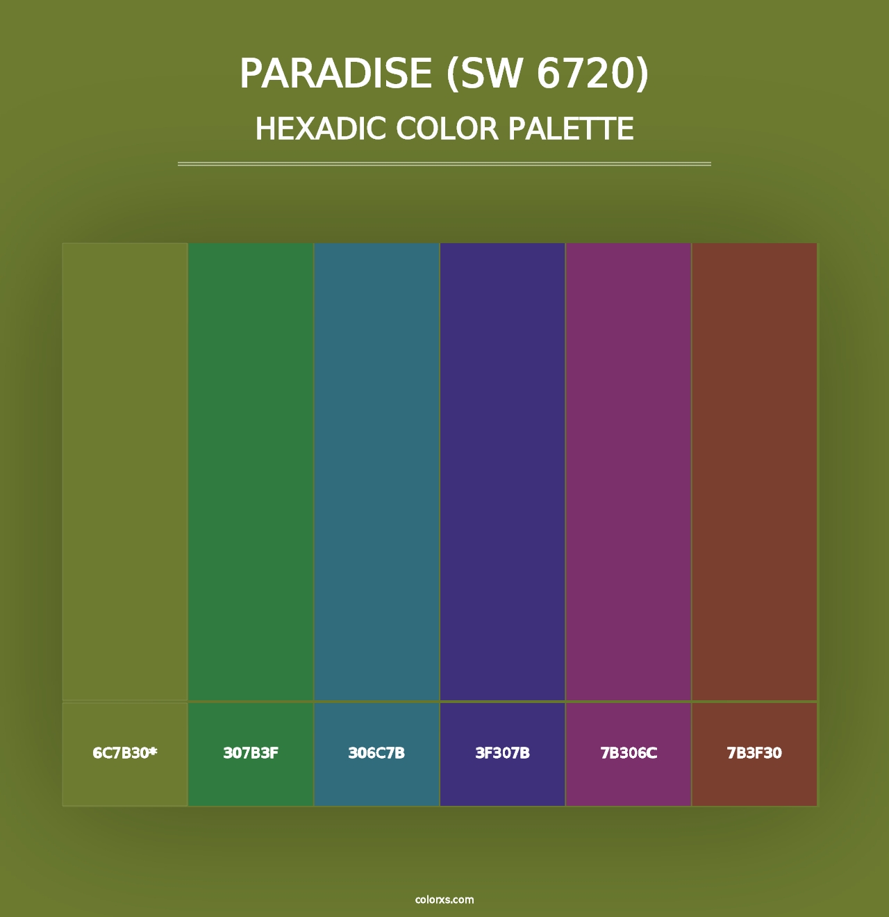 Paradise (SW 6720) - Hexadic Color Palette