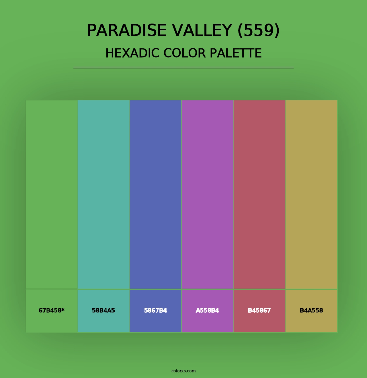 Paradise Valley (559) - Hexadic Color Palette