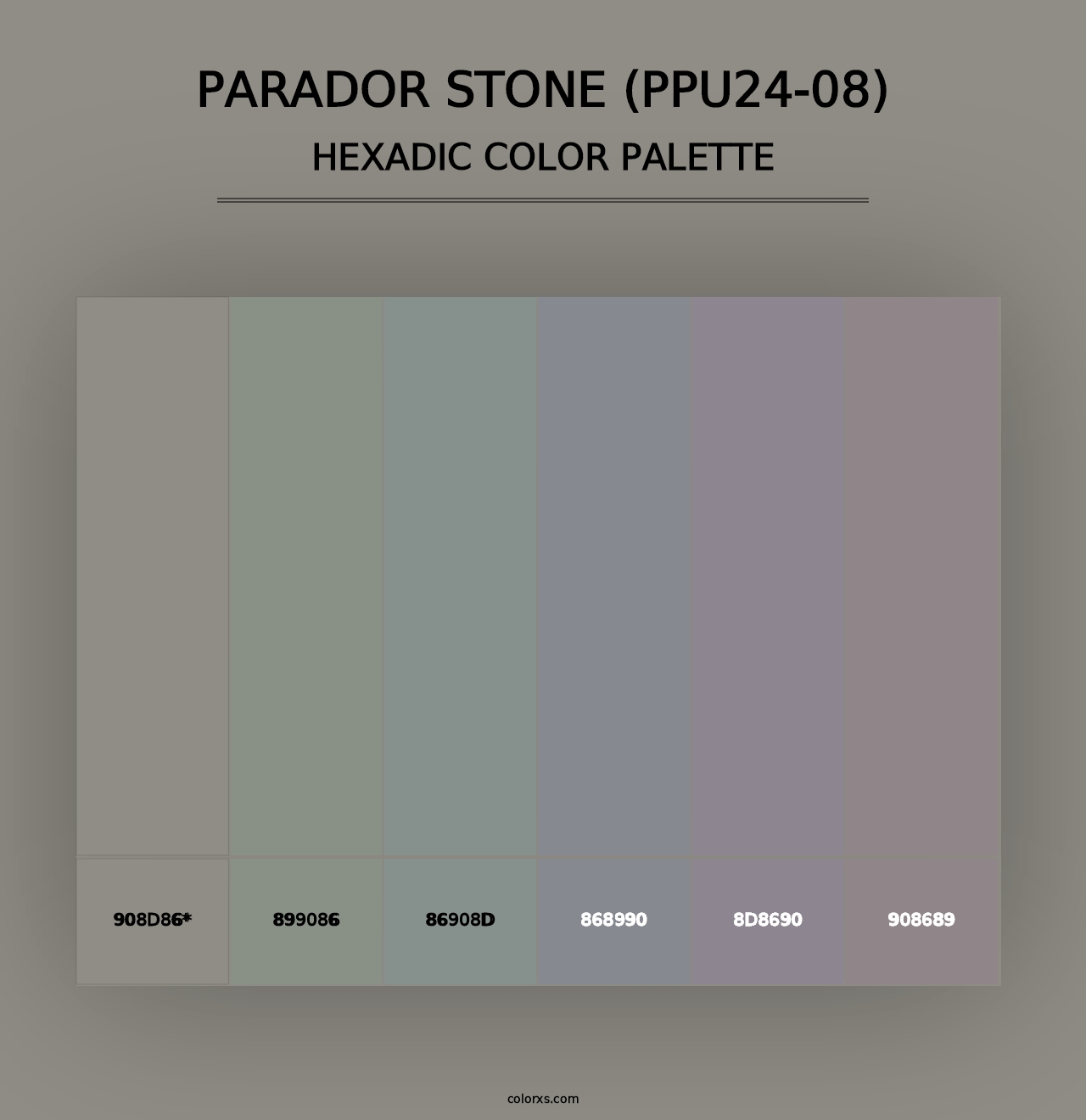 Parador Stone (PPU24-08) - Hexadic Color Palette