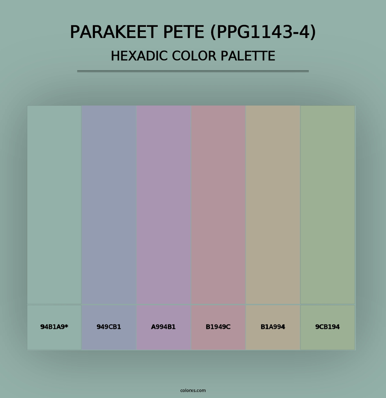 Parakeet Pete (PPG1143-4) - Hexadic Color Palette