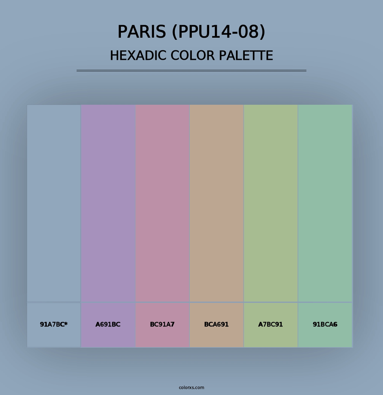 Paris (PPU14-08) - Hexadic Color Palette