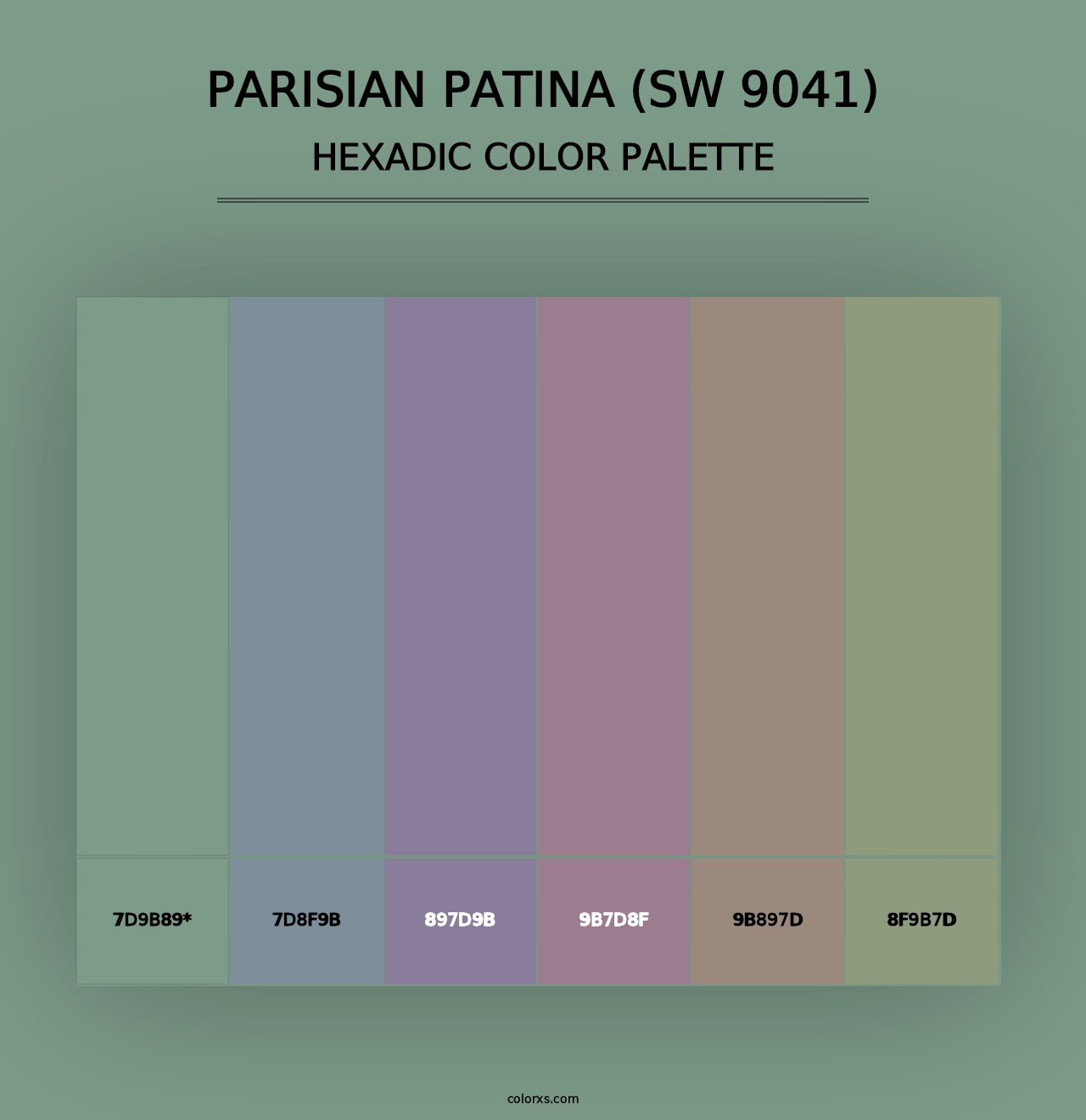 Parisian Patina (SW 9041) - Hexadic Color Palette