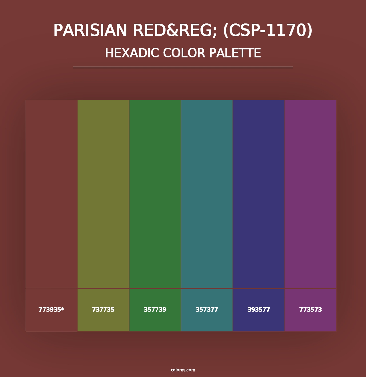 Parisian Red&reg; (CSP-1170) - Hexadic Color Palette