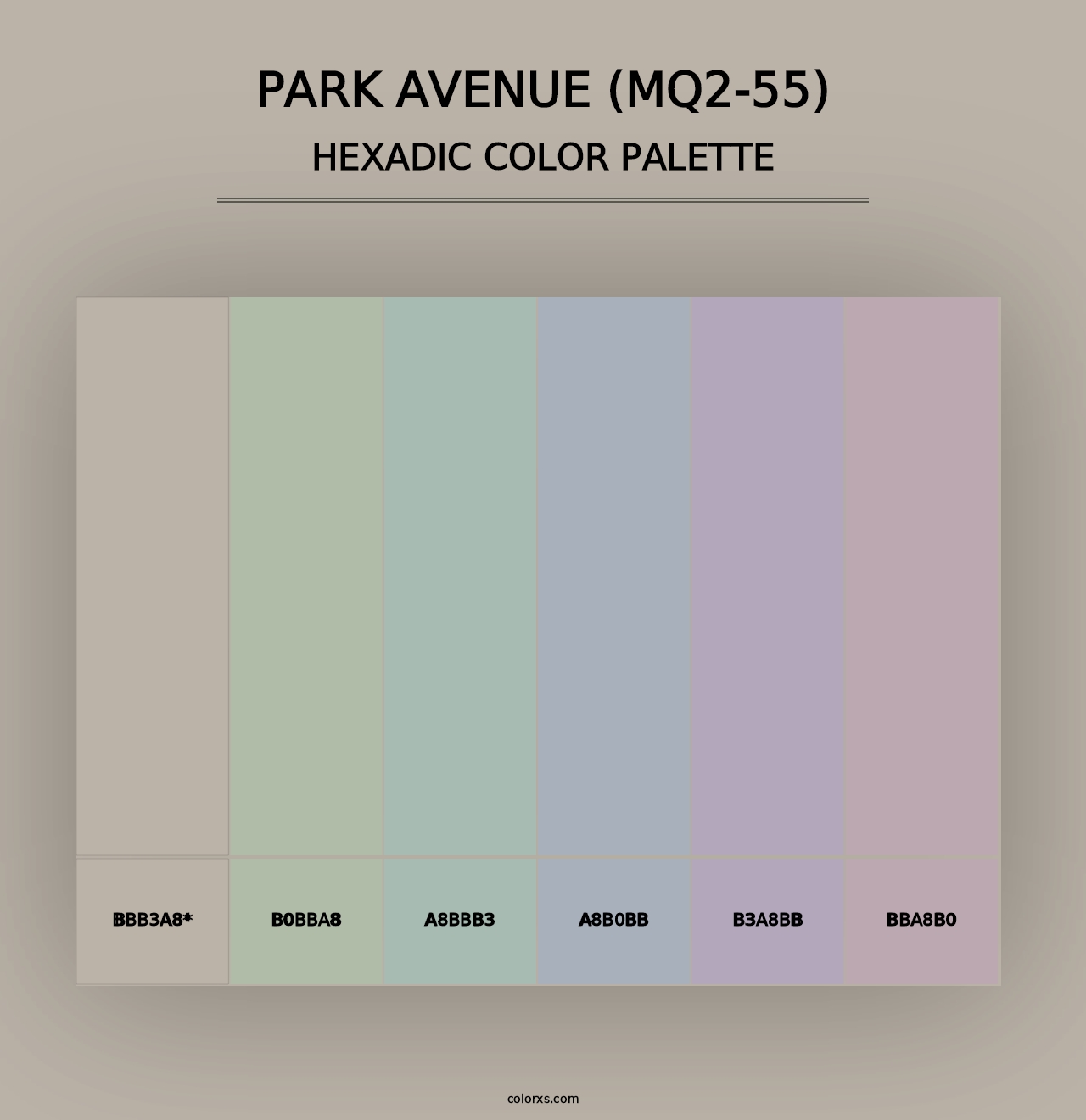 Park Avenue (MQ2-55) - Hexadic Color Palette