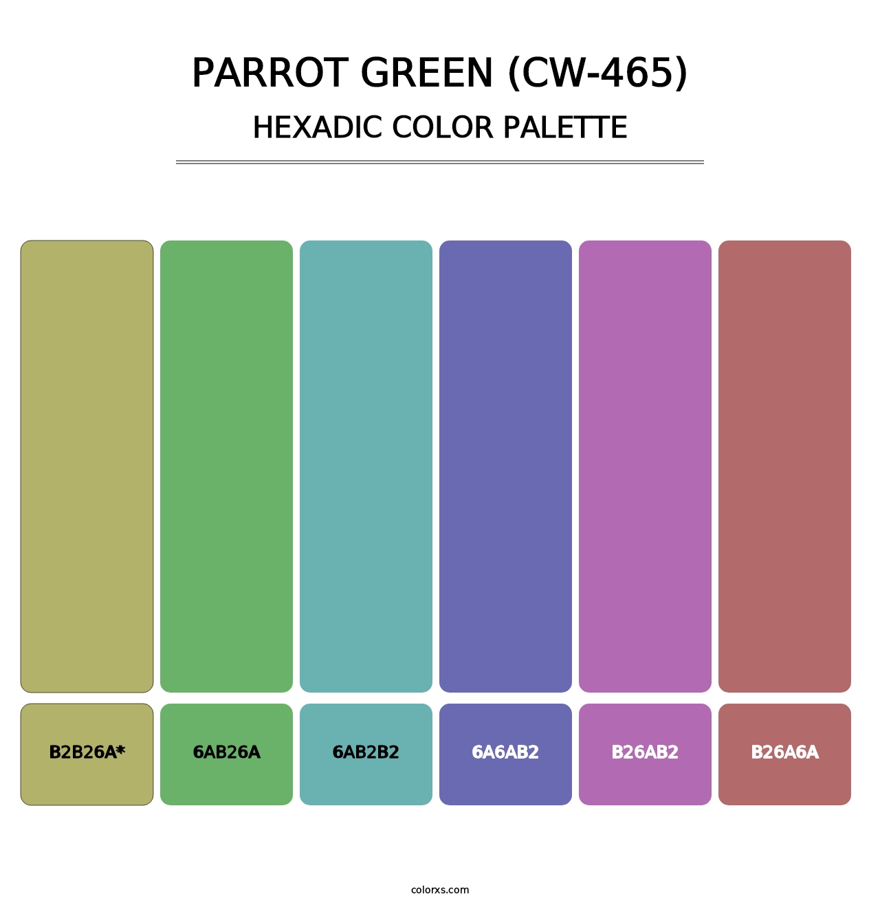 Parrot Green (CW-465) - Hexadic Color Palette