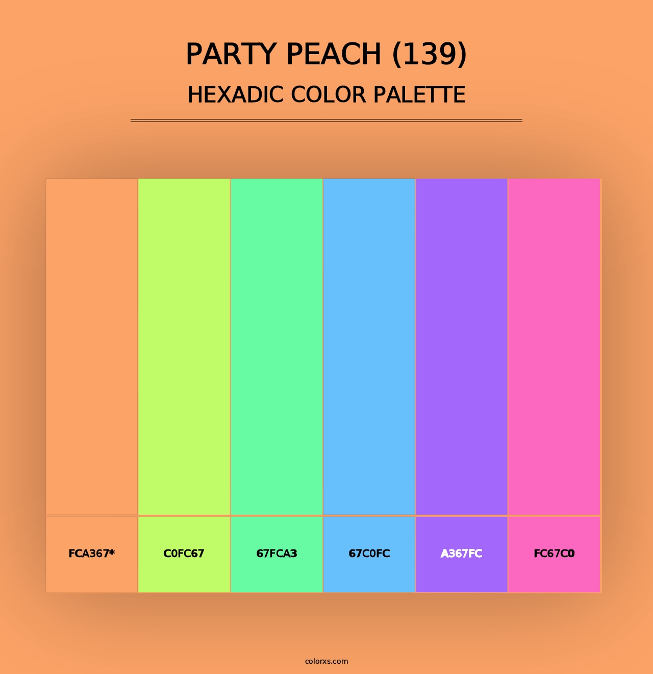 Party Peach (139) - Hexadic Color Palette