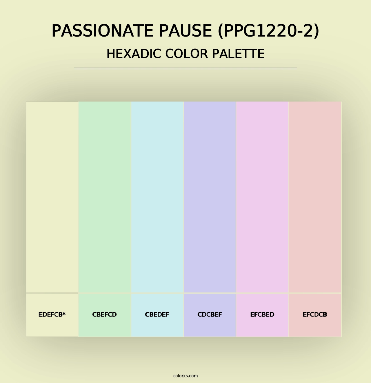 Passionate Pause (PPG1220-2) - Hexadic Color Palette