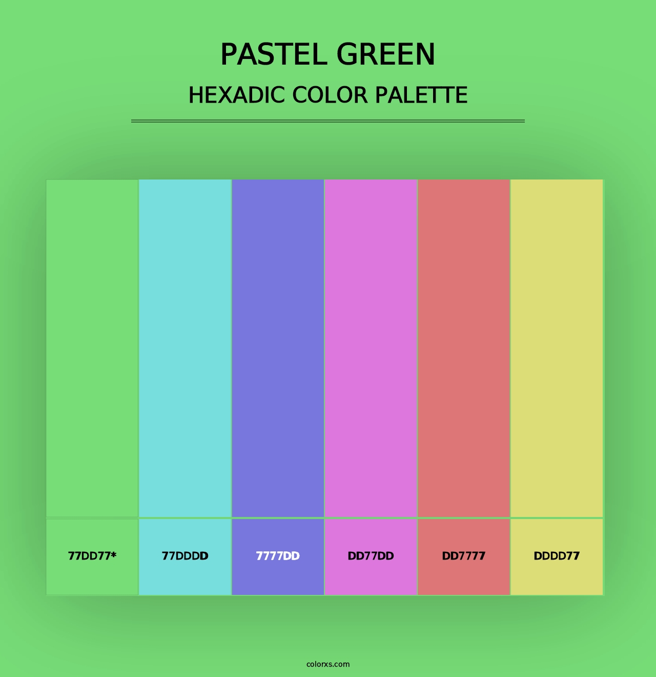 Pastel Green - Hexadic Color Palette