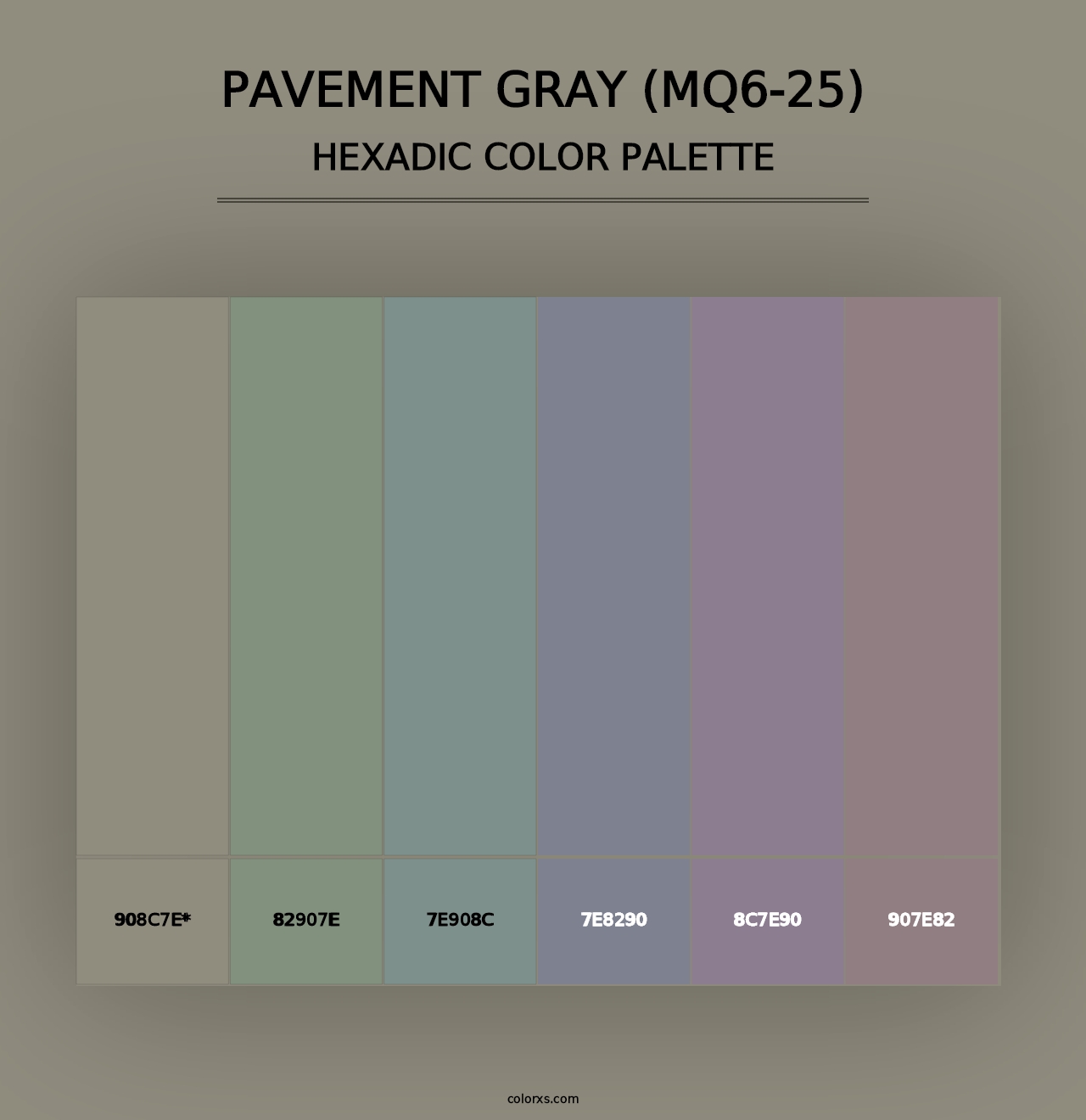 Pavement Gray (MQ6-25) - Hexadic Color Palette