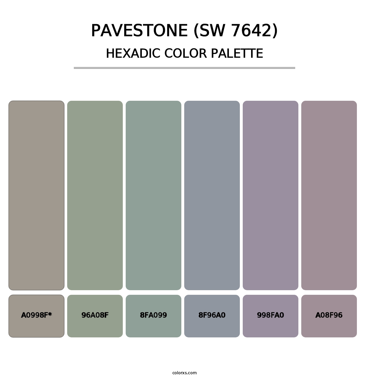 Pavestone (SW 7642) - Hexadic Color Palette