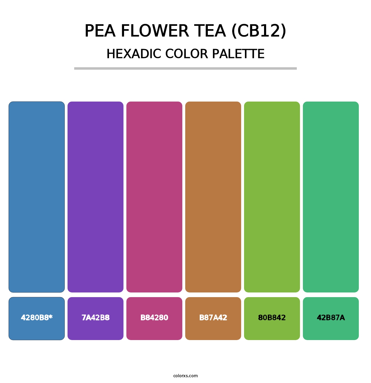 Pea Flower Tea (CB12) - Hexadic Color Palette