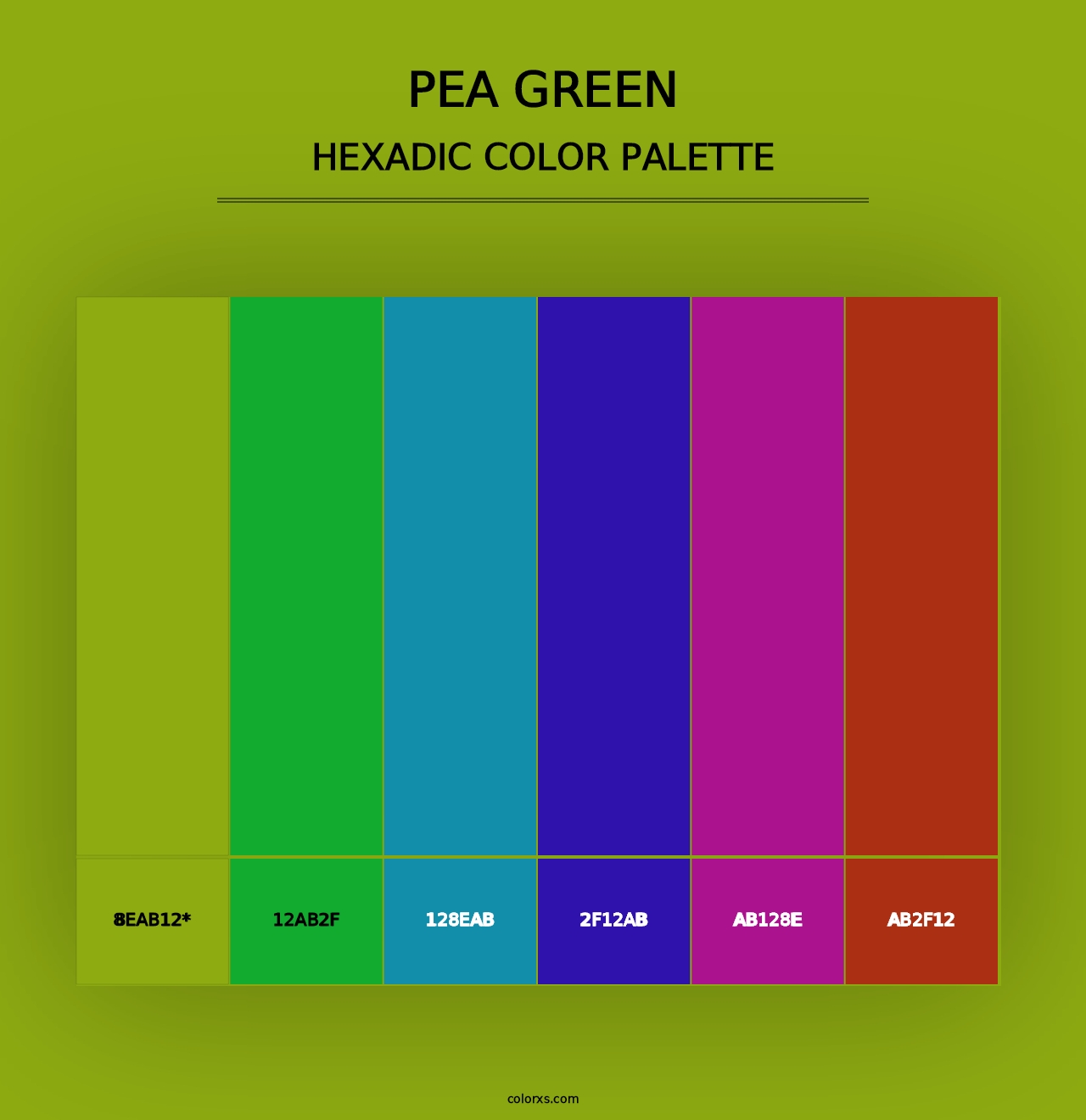 Pea Green - Hexadic Color Palette