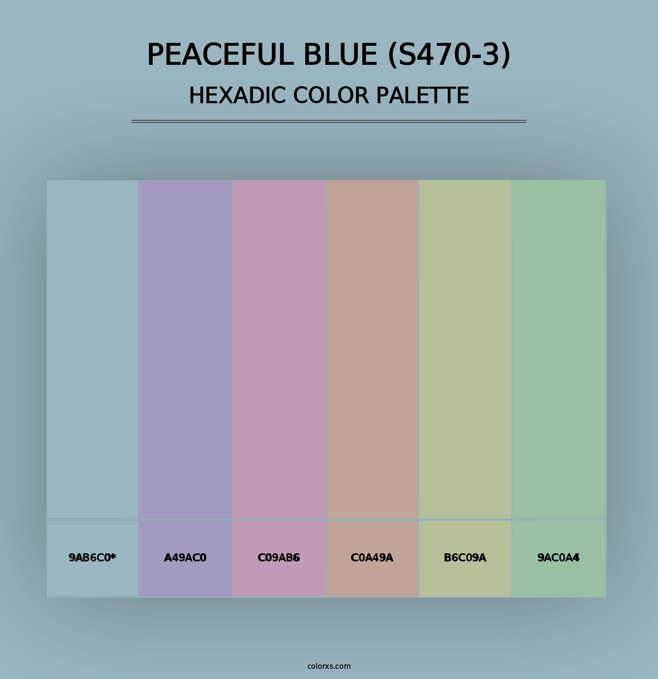 Peaceful Blue (S470-3) - Hexadic Color Palette