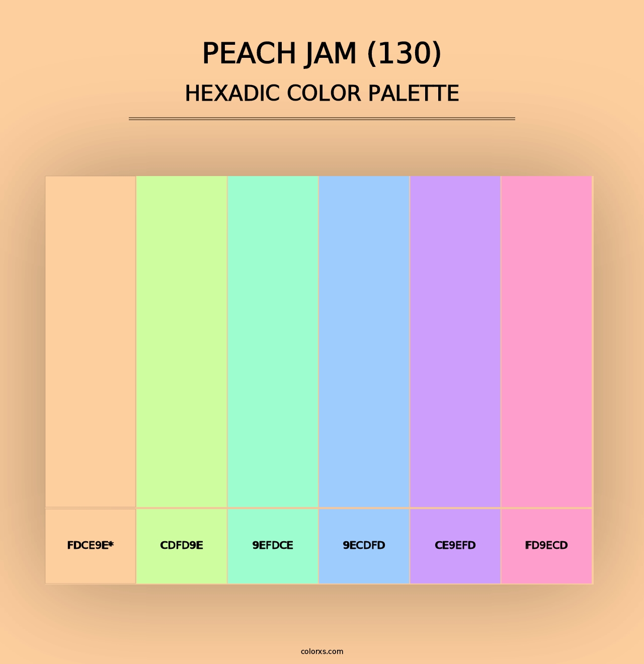 Peach Jam (130) - Hexadic Color Palette