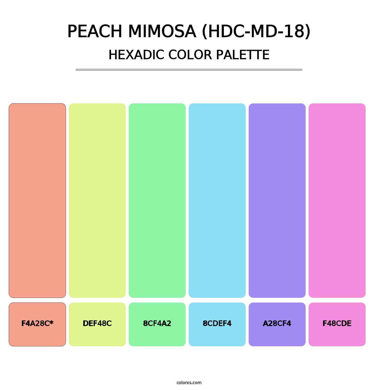 Peach Mimosa (HDC-MD-18) - Hexadic Color Palette