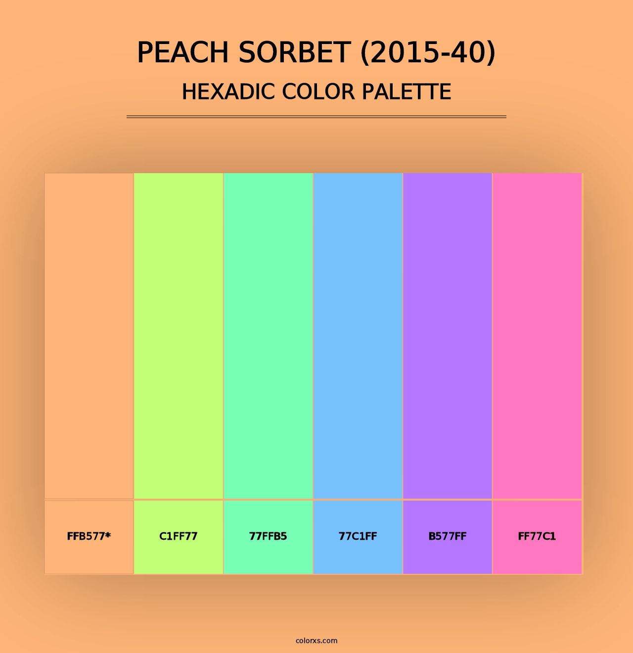 Peach Sorbet (2015-40) - Hexadic Color Palette