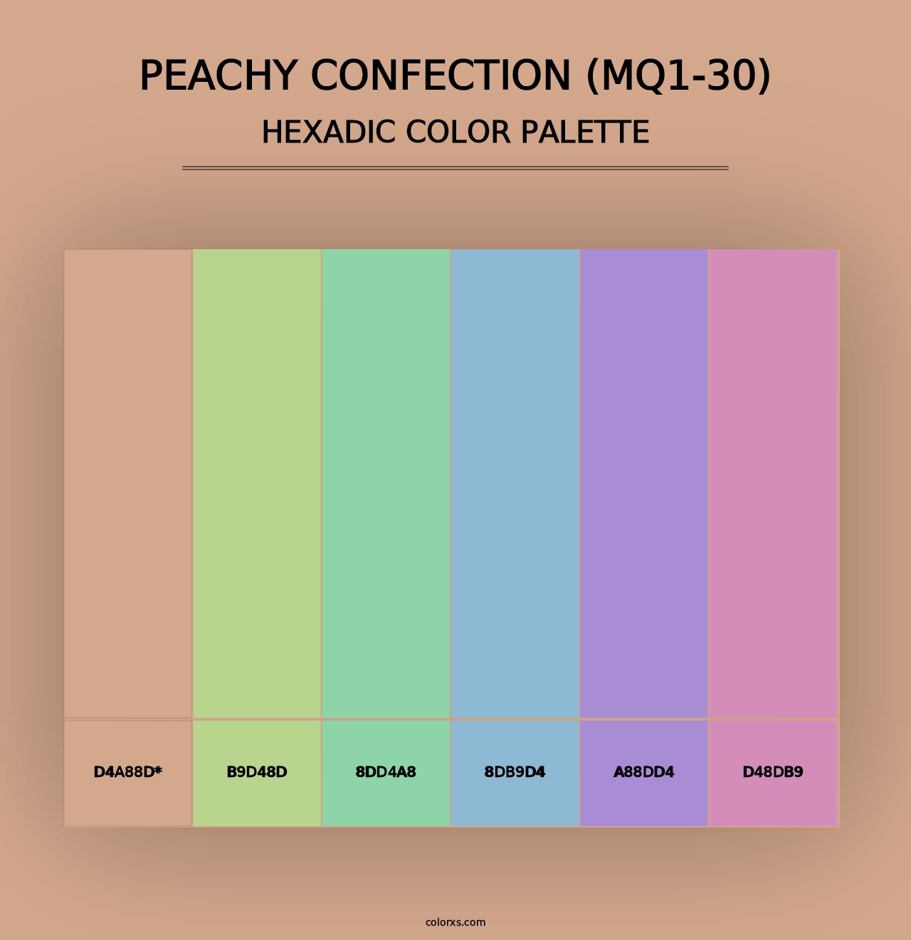 Peachy Confection (MQ1-30) - Hexadic Color Palette