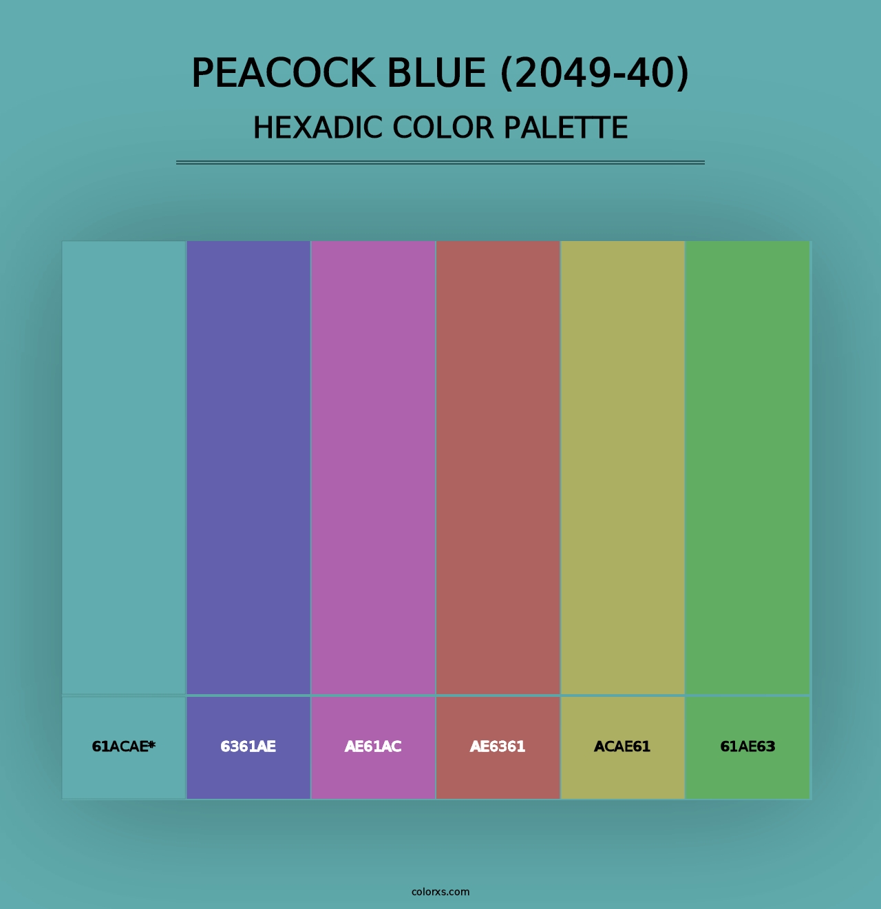 Peacock Blue (2049-40) - Hexadic Color Palette