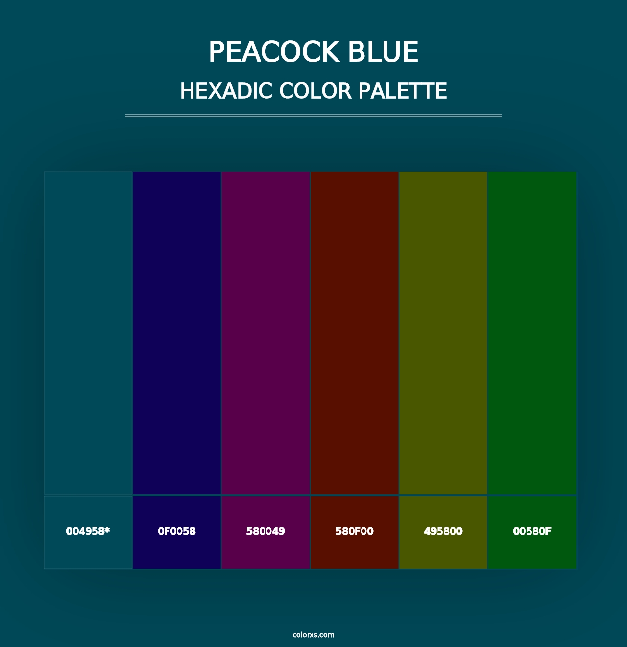 Peacock Blue - Hexadic Color Palette