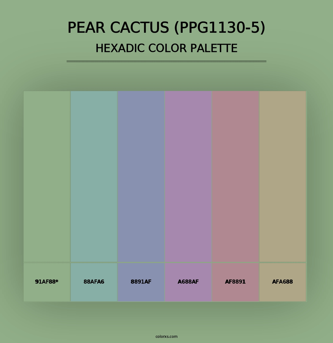 Pear Cactus (PPG1130-5) - Hexadic Color Palette