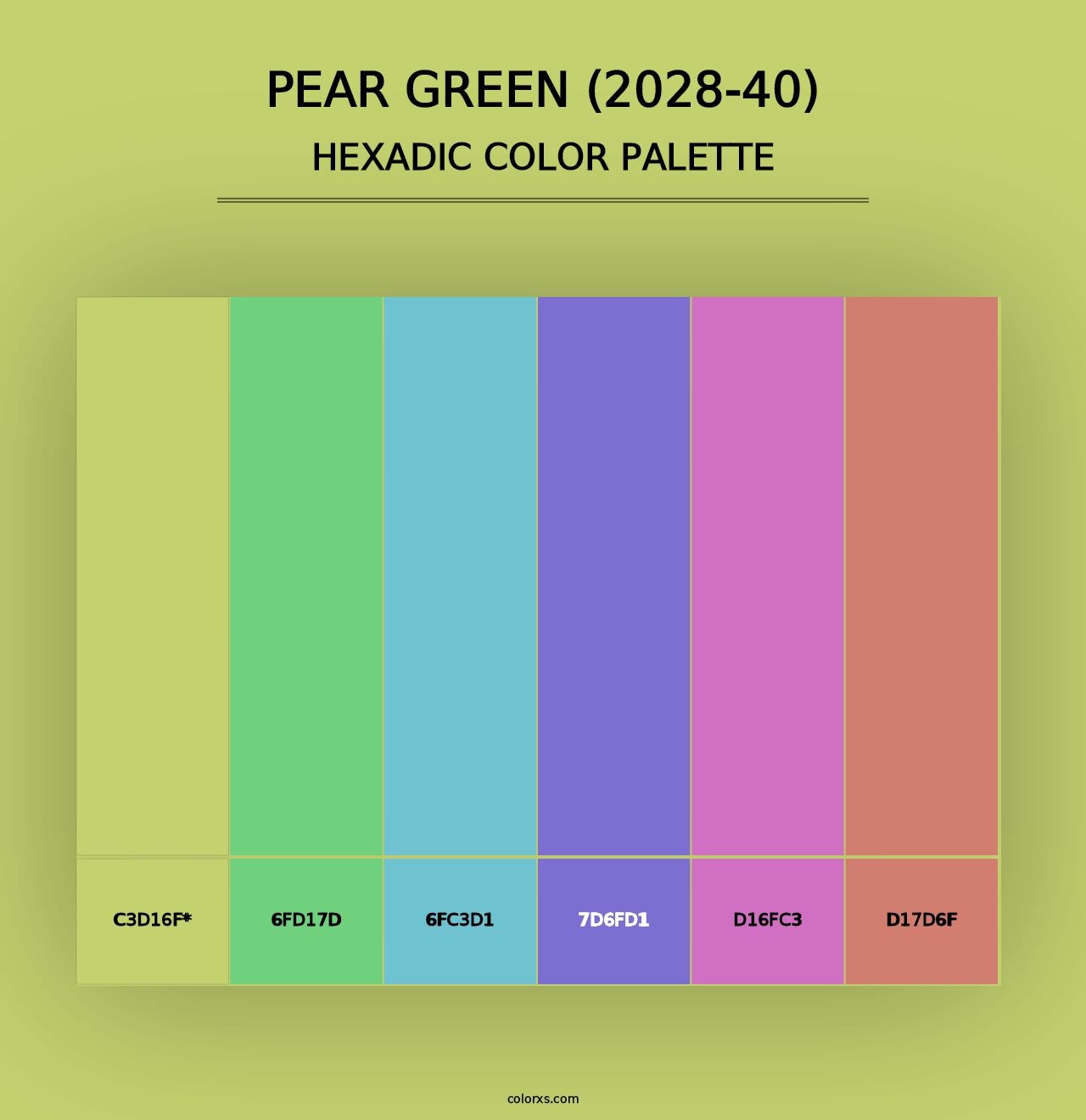 Pear Green (2028-40) - Hexadic Color Palette