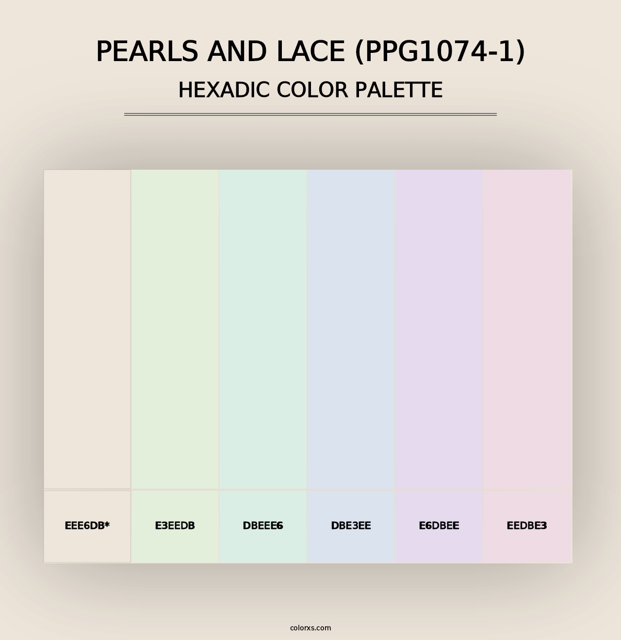 Pearls And Lace (PPG1074-1) - Hexadic Color Palette